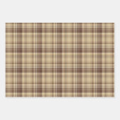 Warmes Brown Kariert Wrapping Paper Geschenkpapier Set (Vorderseite)