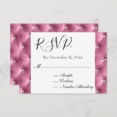 Warmes Chic Soft Pink Imitats Velvet Wedding RSVP Begleitkarte (Vorne/Hinten)