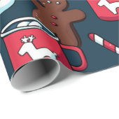 Warmes Coco- und Weihnachtsmuster für Leckereien Geschenkpapier (Rolleneckpunkt)