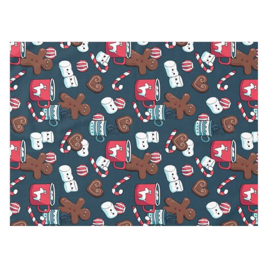 Warmes Coco- und Weihnachtsmuster für Leckereien Tischdecke (Vorderseite (Horizontal))