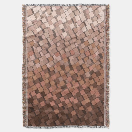 Warmes Coffee Geometric 3D Cube Pattern Blanket Decke (Vorderseite Vertikal)