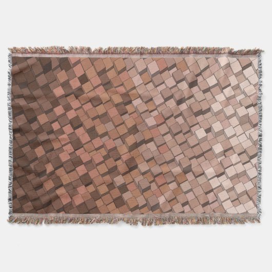 Warmes Coffee Geometric 3D Cube Pattern Blanket Decke (Vorderseite)