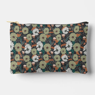 Warmes Design der dunklen Blume Zubehörtasche