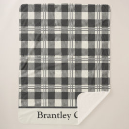 Warmes dunkles Grau von White Buffalo Kariert Sherpadecke