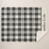 Warmes dunkles Grau von White Buffalo Kariert Sherpadecke (Vorderseite (Horizontal))