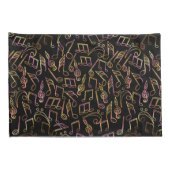 Warmes dunkles Musiknote-Kissenbezug-Set Kissenbezug (Rückseite-Rechts)