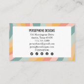 Warmes Erdreich Regenbogen Danke Stripes Social Ic Visitenkarte (Rückseite)