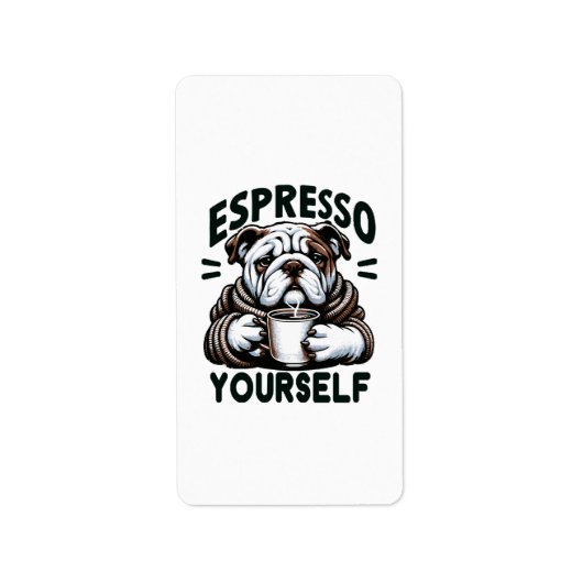 Warmes Espresso Bulldog - Cosy Coffee Adressaufkleber (Vorne)