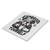 Warmes Espresso Bulldog - Cosy Coffee Fliese (Seite)