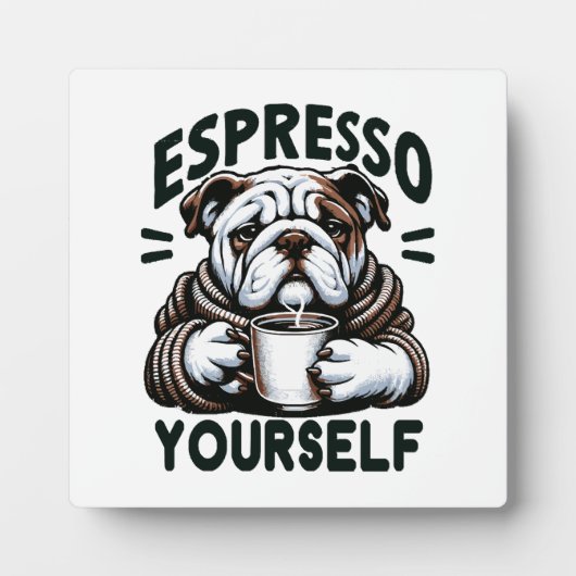 Warmes Espresso Bulldog - Cosy Coffee Fotoplatte (Vorderseite)
