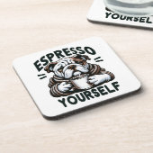 Warmes Espresso Bulldog - Cosy Coffee Getränkeuntersetzer (Linke Seite)
