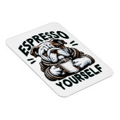 Warmes Espresso Bulldog - Cosy Coffee Magnet (Rechte Seite)