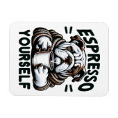 Warmes Espresso Bulldog - Cosy Coffee Magnet (Horizontal)