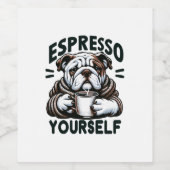 Warmes Espresso Bulldog - Cosy Coffee Weinetikett (Einzelnes Label)