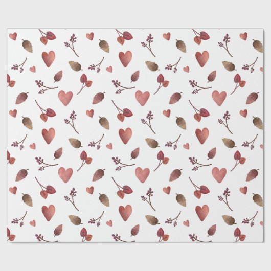 Warmes Fall ästhetisches Muster, Herbst gemütliche Geschenkpapier (Flach)