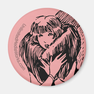 Warmes flockiges Mädchen Magnet