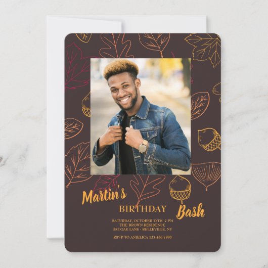 Warmes Foto im Herbst Einladung (Vorderseite)