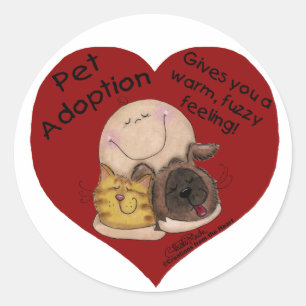 Warmes, Fuzzy Gefühl! Herz Runder Aufkleber