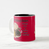 Warmes, Fuzzy Gefühl! Zweifarbige Tasse (Vorderseite Links)