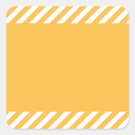 Warmes Gelb mit oberem und unterem Streifen Quadratischer Aufkleber