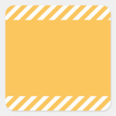 Warmes Gelb mit oberem und unterem Streifen Quadratischer Aufkleber (Vorderseite)