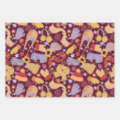 Warmes, gemütliches Set für Winterabbruch von 3 Geschenkpapier Set (Vorderseite)