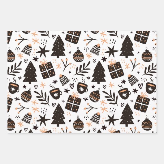 Warmes, gemütliches Winter Weihnachtswrapping Papi Geschenkpapier Set (Vorderseite)