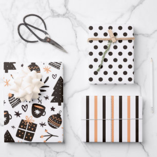 Warmes, gemütliches Winter Weihnachtswrapping Papi Geschenkpapier Set