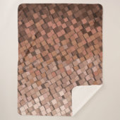 Warmes geometrisches 3D-Kubikmuster-Decken Sherpadecke (Vorderseite)