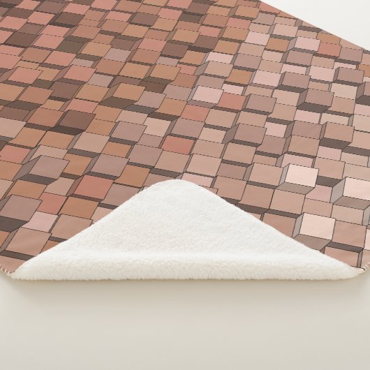 Warmes geometrisches 3D-Kubikmuster-Decken Sherpadecke (3/4)