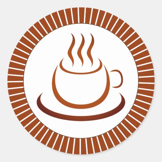 Warmes Getränk Runder Aufkleber (Vorderseite)