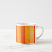 Warmes, gewittertes Orange Red Stripes Monogramm Espressotasse (Rechts)