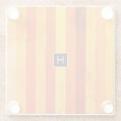 Warmes, gewittertes Orange Red Stripes Monogramm Glasuntersetzer (Rückseite)