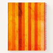 Warmes, gewittertes Orange Red Stripes Monogramm Notizblock (Rückseite)