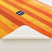 Warmes, gewittertes Orange Red Stripes Monogramm Sherpadecke (3/4)