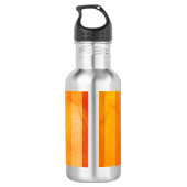 Warmes, gewittertes Orange Red Stripes Monogramm Trinkflasche (Rückseite)