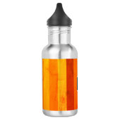 Warmes, gewittertes Orange Red Stripes Monogramm Trinkflasche (Links)