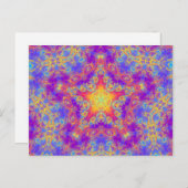 Warmes Glow Star Bright Color Swirl Kaleidoskop Ar Postkarte (Vorne/Hinten)