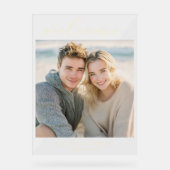 Warmes Gold Minimalistisches Foto Acrylschild (Vorderseite)