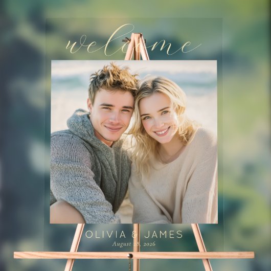 Warmes Gold Minimalistisches Foto Acrylschild (Neutral)