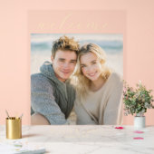 Warmes Gold Minimalistisches Foto Acrylschild (Hochzeit)