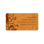 Warmes goldenes Herbstwirl Adressaufkleber (Vorne)