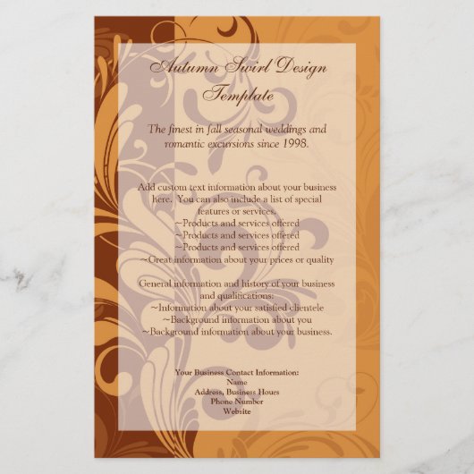 Warmes goldenes Herbstwirl Flyer (Vorne)