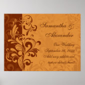 Warmes goldenes Herbstwirl Poster (Vorne)