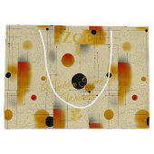 Warmes goldenes Touch Abstrakt geometrisches Gesch Große Geschenktüte (Rückseite)