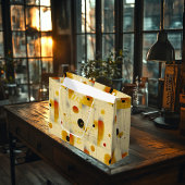 Warmes goldenes Touch Abstrakt geometrisches Gesch Große Geschenktüte