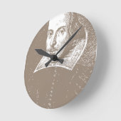 Warmes Grau William Shakespeares Runde Wanduhr (Winkel)