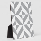 Warmes graues geometrisches Deko Cube Muster Fotoplatte (Seite)