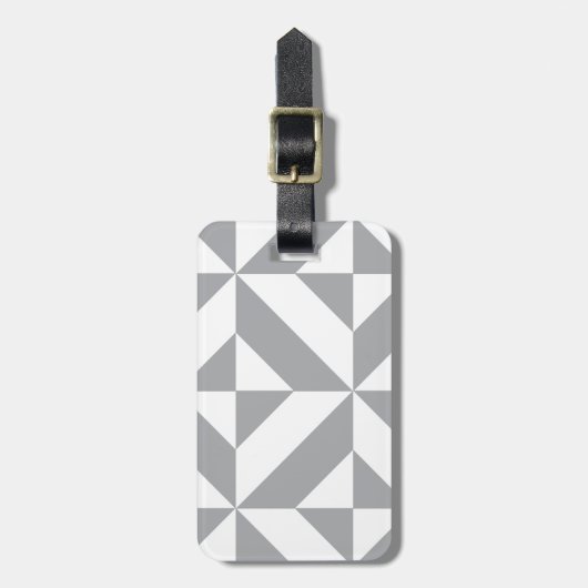 Warmes graues geometrisches Deko Cube Muster Gepäckanhänger (Vorderseite vertikal)