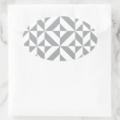 Warmes graues geometrisches Deko Cube Muster Ovaler Aufkleber (Tasche)
